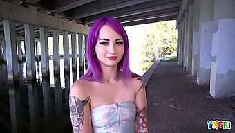 Young Natural Girl With Purple Hair Gets Banged By Big Cock