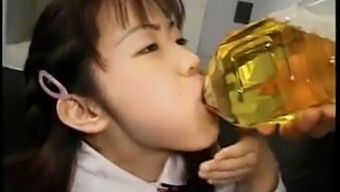 Asian Girl Gets Her Pussy Slaughtered And Drinks Dirty Piss