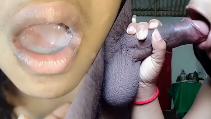 18+ Asian Girl Gets A Mouthful Of Cum From Her Sri Lankan Boyfriend