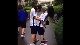 Standing Japanese Girls Get Pounded